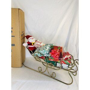 Home Interiors HOMCO #5301-DE Brass Plated Christmas Santa Sleigh